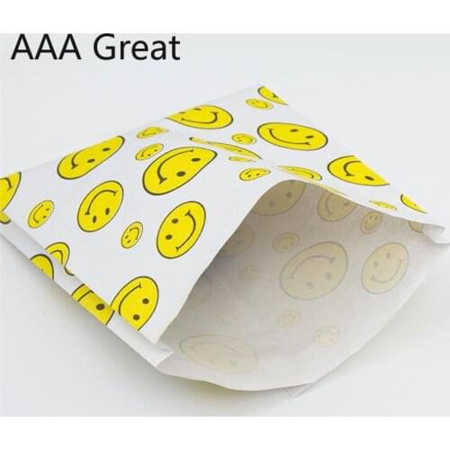 1000Pcs/Lot Disposable Oil-Proof Bag Food Packaging Bag Cake Bag Turkish Meat Paper Pouches Smile Face Pacaking Food Storage New