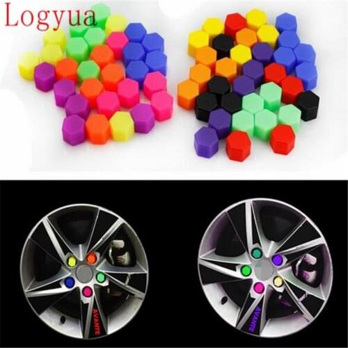 20pcs/set Luminous 17mm Car Silica Bolt Cap Wheel Screw Nuts Cover Protective Hub Protector 5 Colors Cars Accessories