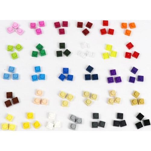 200pcs/lot Bulk Brick Parts 3024 Plate 1 x 1 DIY LOGO Building Blocks Toys Compatible MOC Bricks Assemble Small Particles