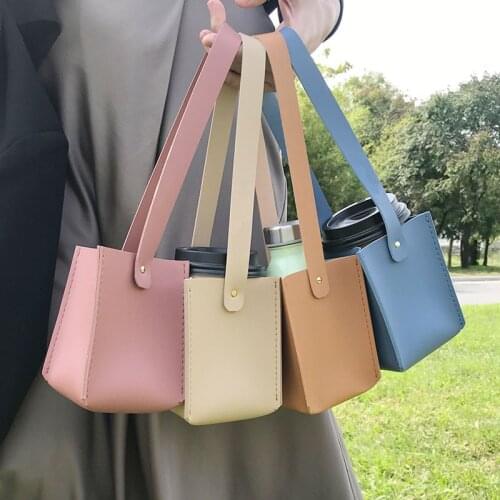 2021 May new Environmental protection tote cup bag Outdoor travel milk tea coffee cup set Milk cup holder