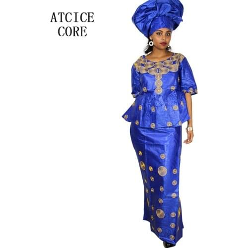 African dresses for women 100% COTTON NEW AFRICAN FASHION DEISGN BAIZN RICHE EMBROIDERY DESIGN DRESS african clothes DP193