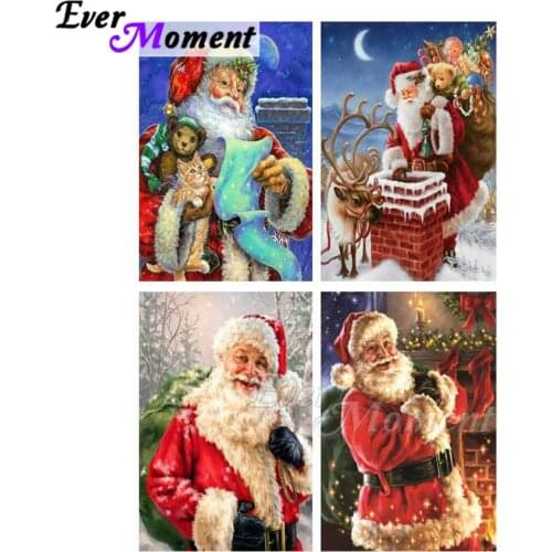 Ever Moment Diamond Painting Santa Claus Christmas Gift Full Square Drill Picture Of Rhinestone Diamond Embroidery ASF1976
