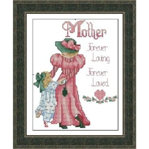 FREE Shipping Top Quality counted cross stitch kit mother forever loving forever loved, cross stitch to mother