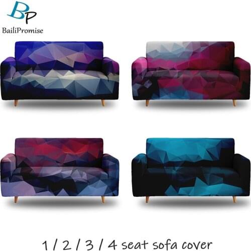 1/2/3/4-seater Elastic Couch Sofa Cover 3D Prinit Gradient Diamond Pattern Sofa Set Living Room Bedroom Apartment Custom Decor