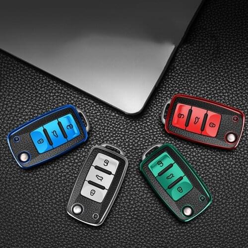 Polo Tiguan Passat B5 B6 B7 Golf EOS Scirocco Jetta MK6 Octavia Leather + TPU Accessory Key Protector Car Key Cover Box