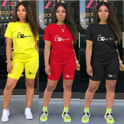 Womens Shorts Suit Women Letter Print 2 Piece Set Shorts Jogger Pants Suits Sportswear for Female Comfortable and Breathable
