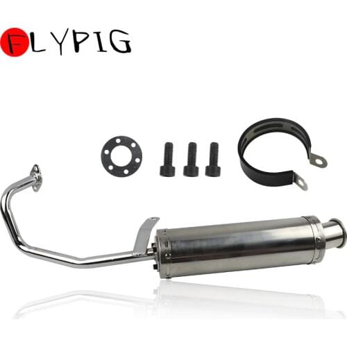Motorcycle Exhaust Muffler Scooter Performance Exhaust Stainless Pipe For GY6 50CC 80CC 100CC Scooter QMB139