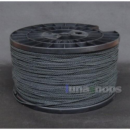 LN005618 Semi-finished Earphone Silver Plated Foil PU Dark Blue Skin Insulating Layer Bulk Cable For DIY Custom