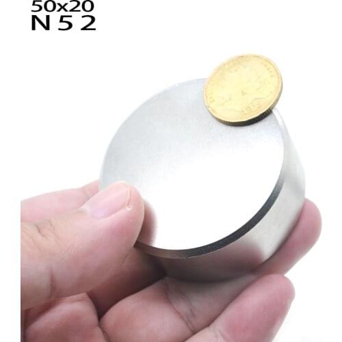 1pcs N52 Neodymium magnet 50x20mm super strong round disc Rare earth powerful gallium metal magnets water meters speaker 50*20