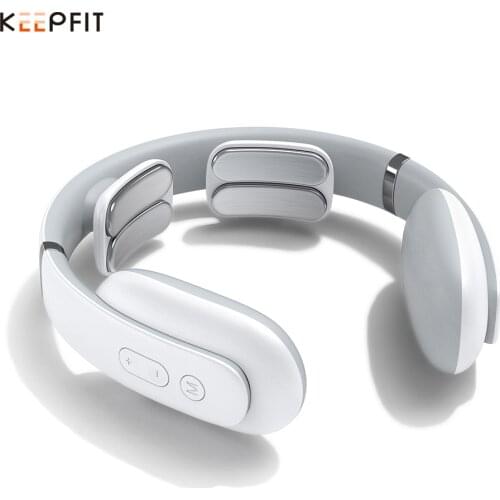 Keepfit Wireless Neck Massager Electric Smart Pulse Relieve Pain Voice Prompt Cervical Massage Relief Heating Hot Compress