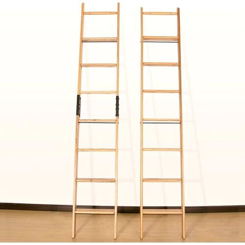 Solid Wood Red Oak 8ft Library Ladder Unassembled Easy Installed