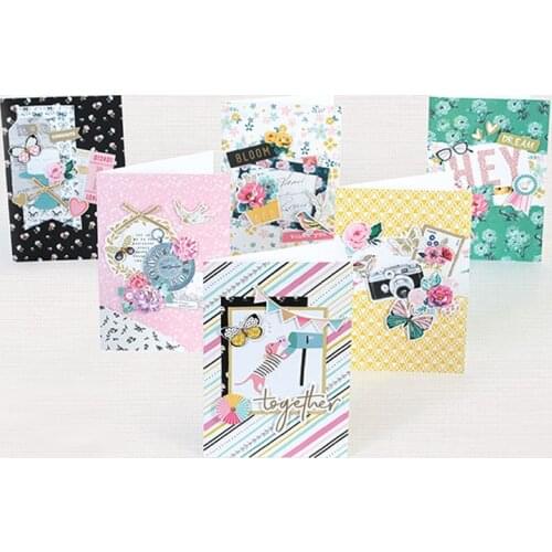Vintage Card Making Supplies Gift Set For Kid Floral Flower Greeting Cards Making Material Kit Acessories