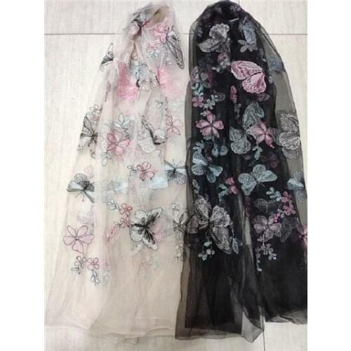 New three dimensional lace childrens embroidered lace fabric colorful butterfly mesh embroidered fabric