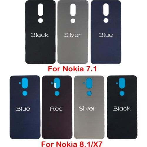 1Pcs/Lot New For Nokia 9 / For Nokia 7 / For Nokia 7.1 / For Nokia 8.1 X7 Replacement Glass Rear Door Battery Back Cover Case