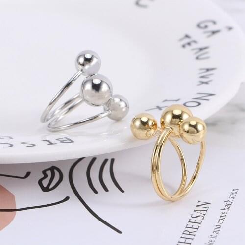 New Adjustable Open Ring Spinner Single Coil Spiral Fidget Ring Beads Rotate Freely Anti Stress Anxiety Toy For Women Girls