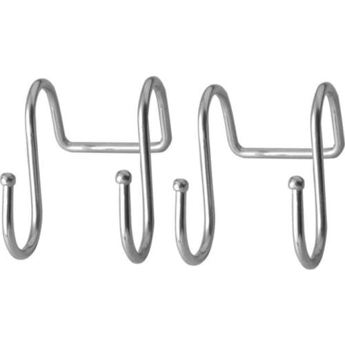 New Premium 2 Pack Dual S Shaped Hooks Stainless Steel Home Office Bath Coat Caps Towel Hanger, Kitchen Spoon Pan Pot Holder Rac