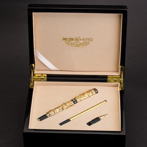 HERO Fountain Pen 2000 Ink Pen 12K Gold Pen Metal Collection Signature Pen Gift Box Gift Giving