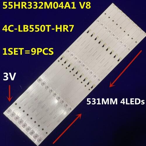 9PCS/Set LED Backlight Strip For Thomson T55FSM5040 55D1800 55HR332M04A1 V8 4C-LB550T-HR7 le4ra2r0 3732706293c17301440