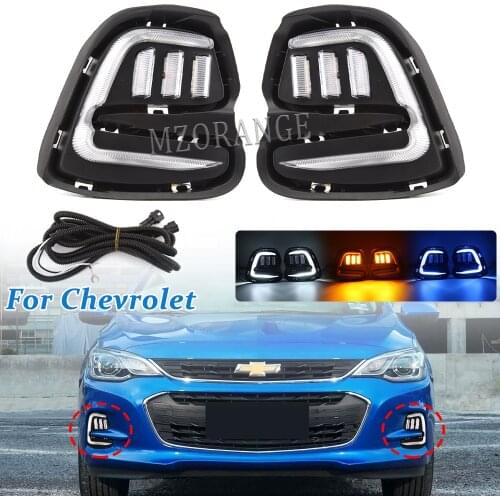 LED DRL For Chevrolet Cavalier 2016 2017 2018 2019 Fog Light Cover headlight Daytime Running Lights Turn Signal car Auto lights