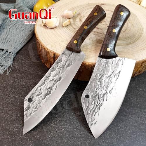Traditional Handmade Cleaver Stainless Steel Meat Chopping Cleaver Slicing Vegetables Knife High-carbon Steel Slicing Knife