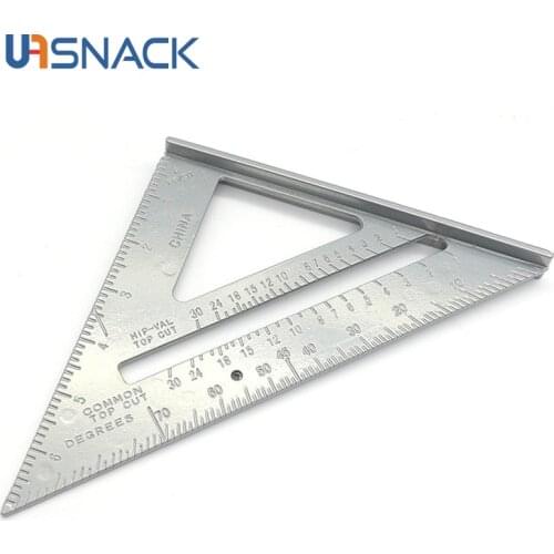 Aluminum Alloy Triangle Square Ruler Speed Protractor Miter for Carpenter Tri-square Line Scriber Saw Guide Measurement Tools