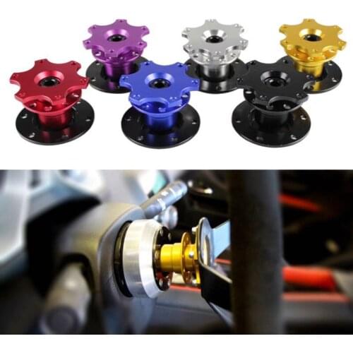 Universal 6 Hole Car Racing Aluminum Steering Wheel Quick Release Hub Adapter Snap Off Boss