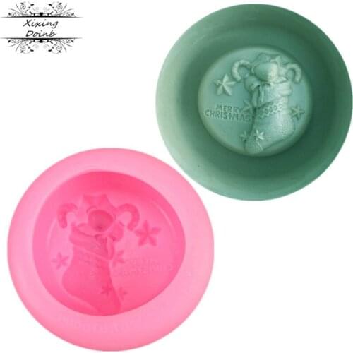 Christmas stockings Merry Christmas silicone soft candy mold cake decoration tools candy chocolate soap mold