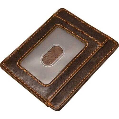 Vintage Slim Card Wallet Genuine Leather Wallet for Credit Cards Multi-card Slot Purse for Cards Cow Leather Id CardHolder