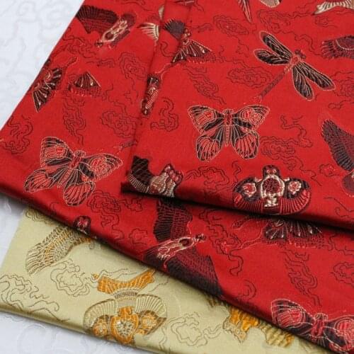 75x50cm butterfly Damask Jacquard Brocade Fabric For Apparel Costume Upholstery Furnishing Curtain Clothing Material Patchwork