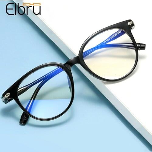Elbru Retro Ultralight Myopia Glasses Transparent Frame Nearsighted Spectacles Women Ultralight Eyewear Diopters -1.0 to -3.5