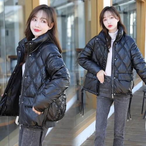 Cotton Padded Coat Women Stand Collar Full Sleeve Loose Korean Jacket Women 2022 Winter Thicken Outwear Warm Coats Female LD2397