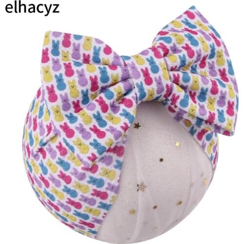 1PC Easter Day Knot Headband Rabbit Bunny Ears Eggs Floral Hair Bows Elastic Hair Bands Hair Clips for Girls Hair Accessories