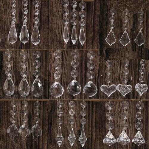 10pcs Acrylic Crystal Beads Drop Shape Garland Chandelier Hanging Party Decor Wedding Decoration Centerpieces For Tables Supplie