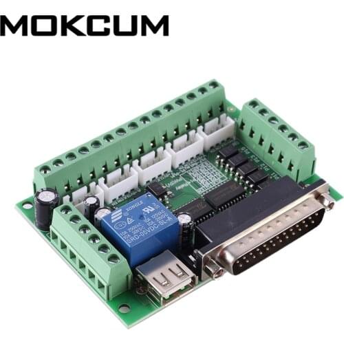 MACH3 CNC 5-Axis Driver Module Stepper Motor Driver CNC Engraving Machine Interface Adapter Breakout Board with USB Cable