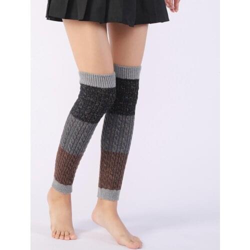 65% Dropshipping!!1 Pair Thick Knee Protective Winter Twist Knitted Women Leg Warmers Boot Cuffs for Date