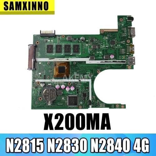 Akemy X200MA Motherboard For Asus F200M X200M X200MA Laptop motherboard Mainboard N2815/N2830/N2840 4G-RAM