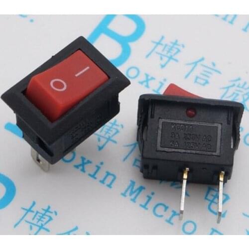 Free Shipping 50PCS RED KCD1-11 KCD11 ROCKER SWITCH 15*10MM 250VAC 3A ON/OFF RED switches best quality