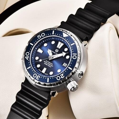 PAGRNE DESIGN Tuna Watch For Men 300M Sports Diver‘s Clock Sapphire Crystal Mechanical Automatic Wrist watch Relogio Masculino