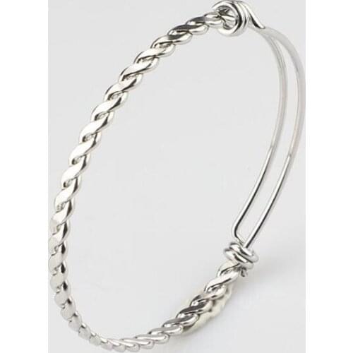 Fnixtar 3pcs/lot Great Quality Twist Adjustable Bangles & Bracelet DIY Stainless Steel 4mm Bracelets for Women Making Jewelry