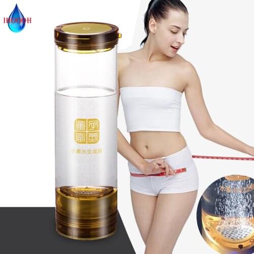 Hydrogen-Rich Generator Maker Electrolysis Ionizer For Pure H2 Water Bottle 600ML Super Antioxidants Rechargeable Glass Cup
