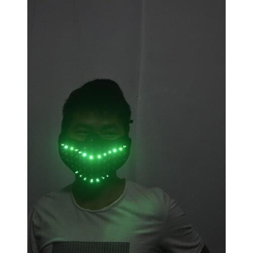 Voice control remote control mask DJ LED glowing colorful masks bar singer Christmas party masks