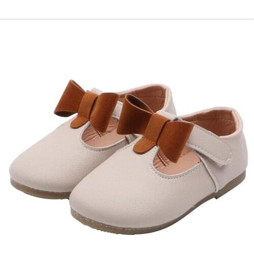 Girls Bow Princess Leather Shoes Square Shoes Female Baby Casual Shoes Stage Performance Shoe