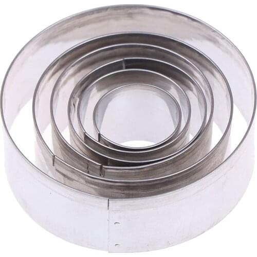 5Pcs/Set Stainless Steel Round Polymer Clay Cutter Molds Pottery Ceramic Cutting Mould Diy Tools