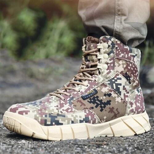 Men Outdoor Military Tactical Boots Non-Slip Waterproof Thermal Ultralight Wear Resistant Shoes Climbing Training Combat Boots