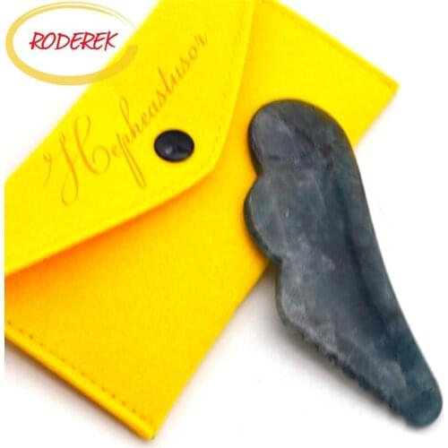 Jade Guasha Scraping Massage Board, Real Jade Gua Sha Facial Skin Care Tools for Women, Fluorite Jade Guasha Stone Massage Stick