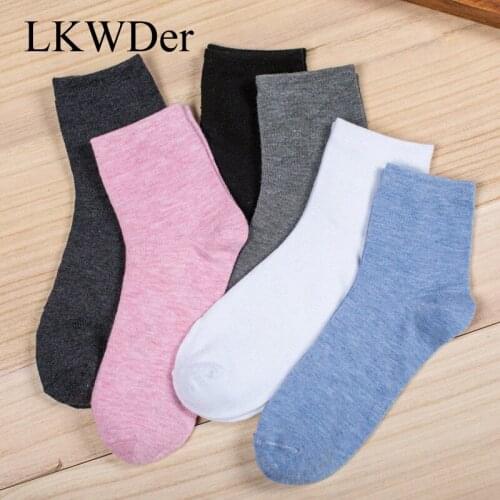 LKWDer 5 Pairs Solid Color Japanese Long Tube Socks Mens Socks Mens Flat Simple Fashion Trend Male Student Adult Socks Hombre