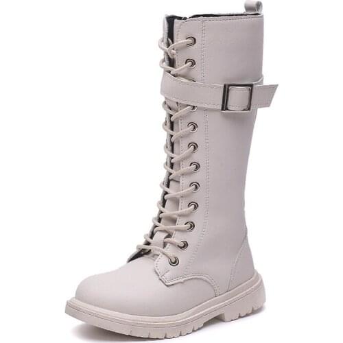 CNFSNJ 2021 new autumn Winter Childrens Shoes boots Girls sneakers Kids Warm Fashion Leather cross tied Boots 27-37