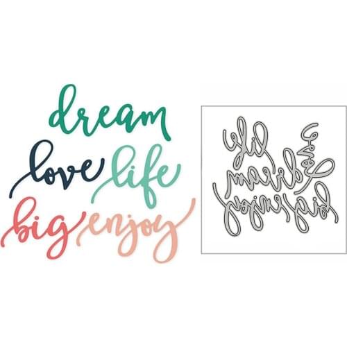 New Enjoy Love Life Dream Words 2020 Metal Cutting Dies for DIY Scrapbooking and Card Making Decorative Embossing Craft No Stamp