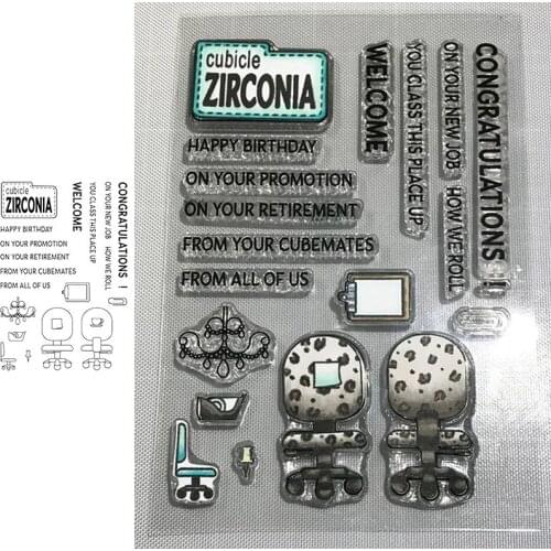 Office Tools Glue Ring Needle Record Board Chair Transparent Clear Silicone Stamp/Seal For DIY Scrapbooking Decor Cards New 2020