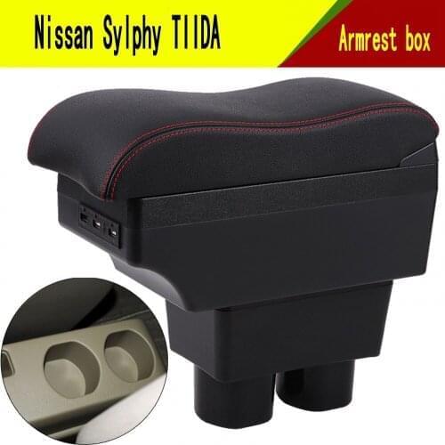 For Nissan Versa Tiida Latio armrest box Center Centre Console Storage Box Armrest 2008 2009 2010